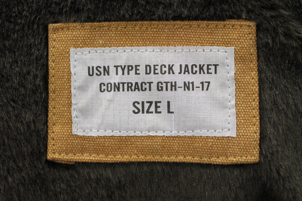 USN TYPE N1 DECK JACKET - TAN, INSIDE LABEL