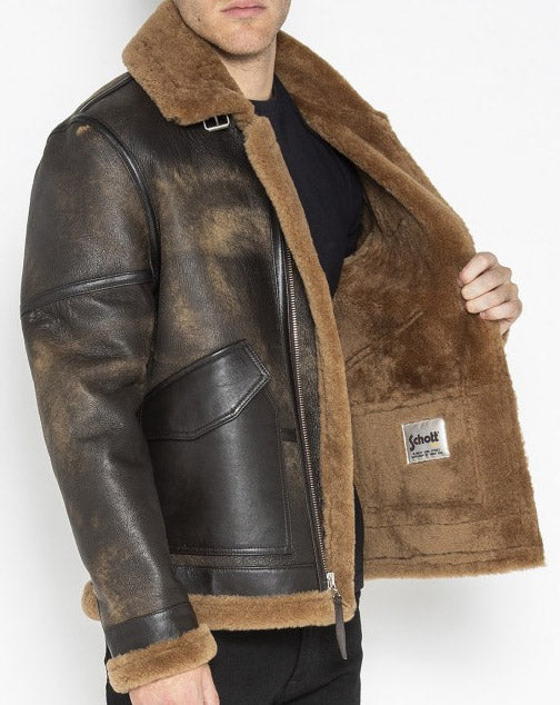 SCHOTT LCWEAPON18 SHEEPSKIN JACKET - OPEN