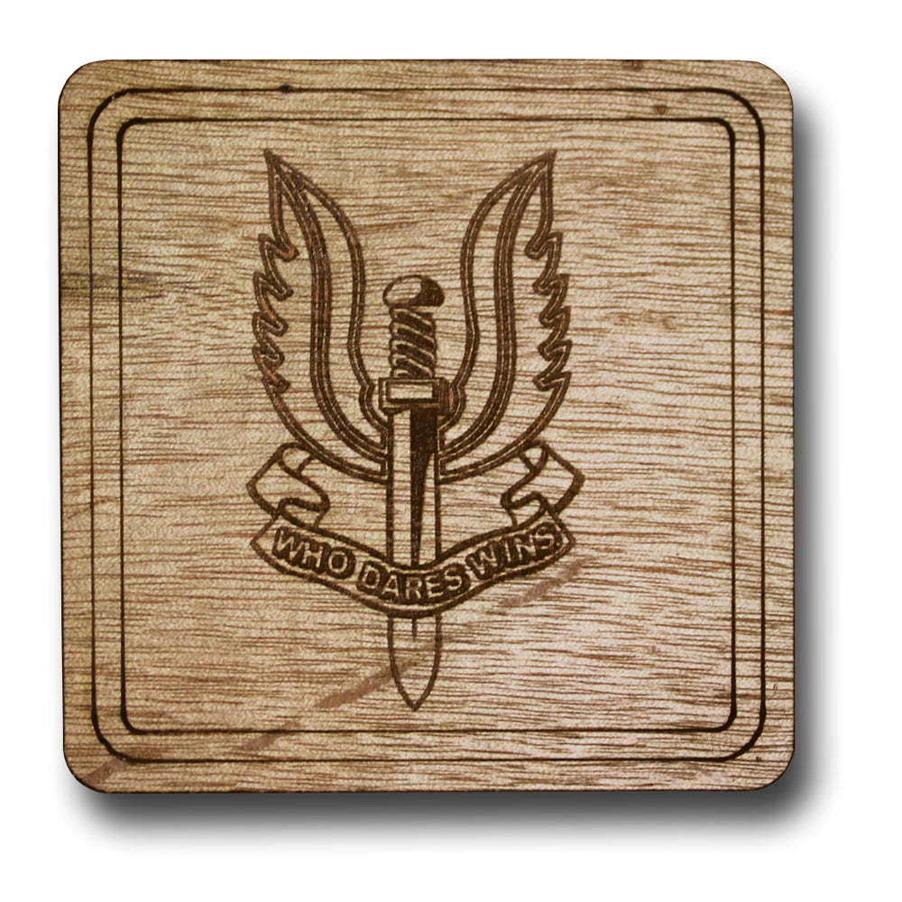 REGIMENT WOODEN COASTER - SAS