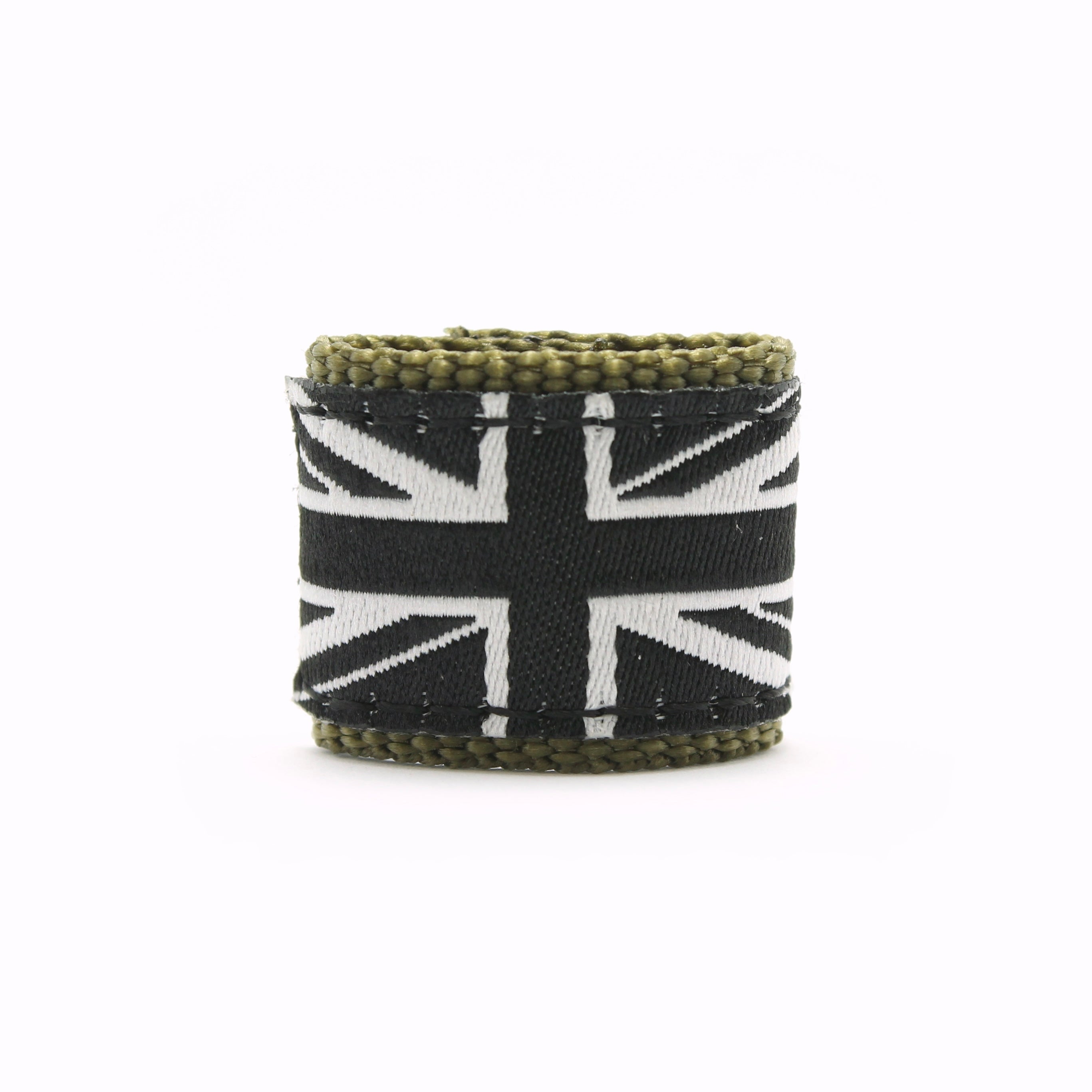 WATCH STRAP LOOP - BLACK UNION JACK ON GREEN LOOP