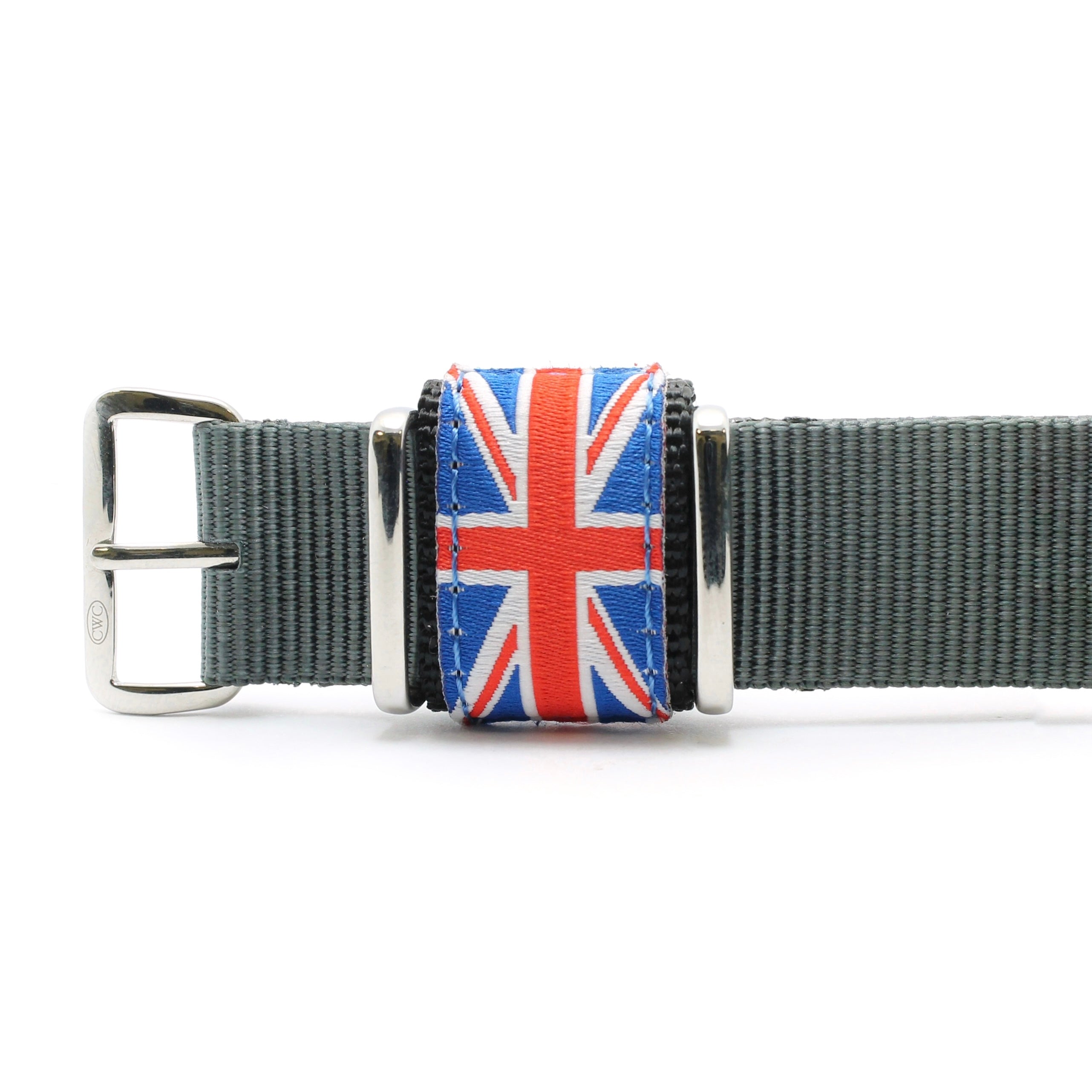 WATCH STRAP LOOP - COLOUR UNION JACK ON BLACK LOOP