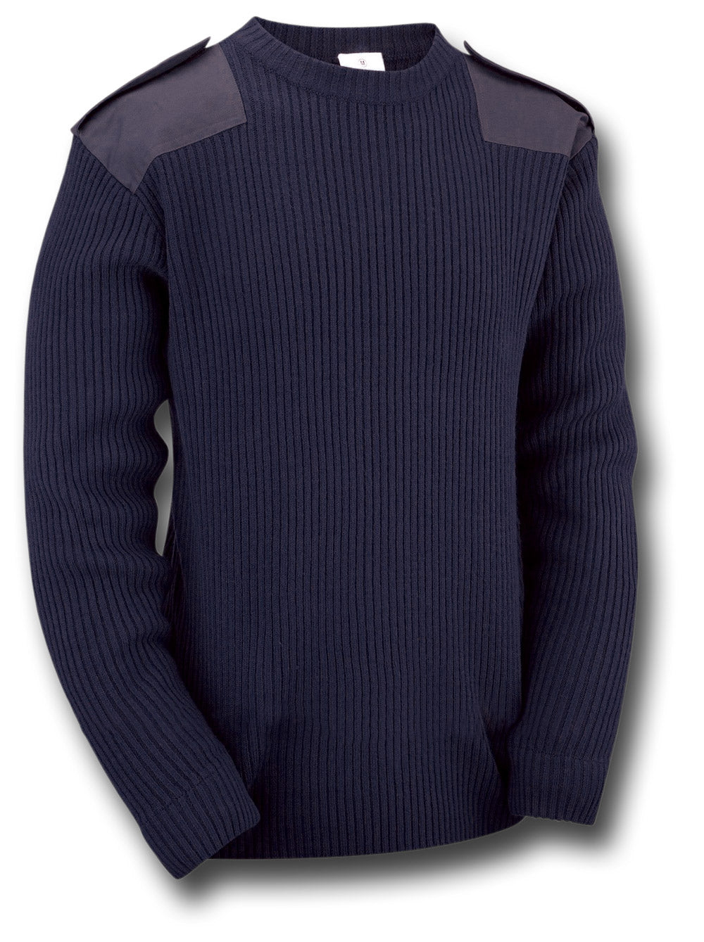 MILITARY STYLE CREW NECK SWEATER - NAVY