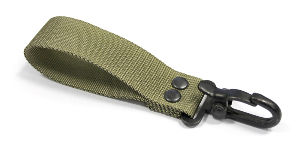 KEY RING HOLDER NYLON WEBBING - LIGHT OLIVE