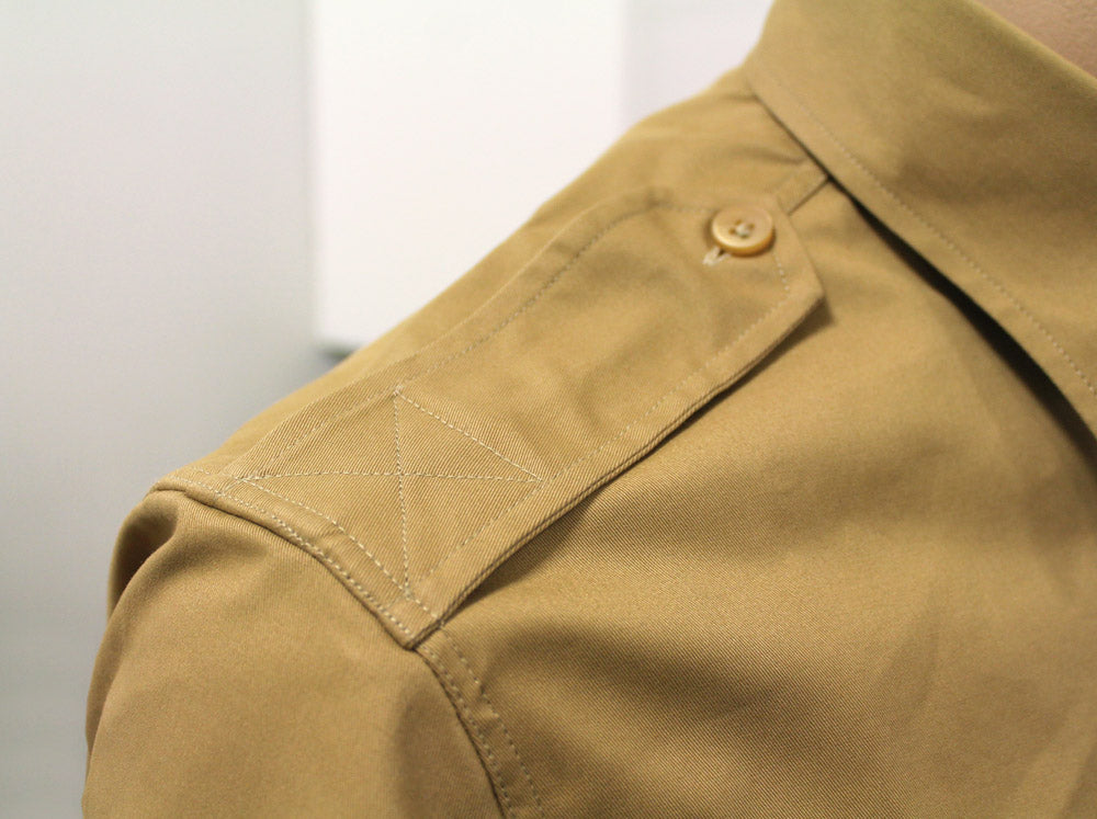 CWCW CHINO SHIRT LONG-SLEEVE - KHAKI - EPAULETTES