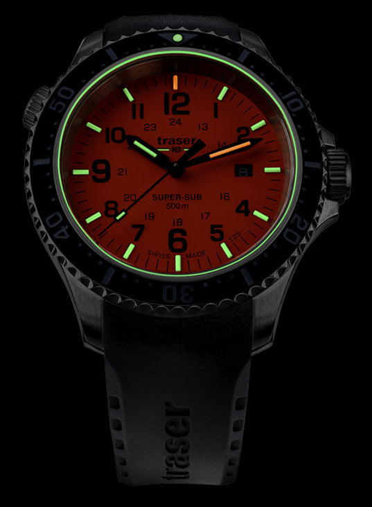 TRASER P67 SUPERSUB WATCH - ORANGE, GLOWING