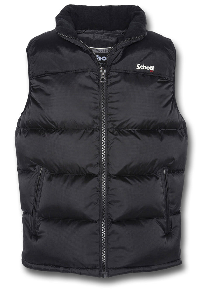 SCHOTT UTAHV SLEEVELESS PUFFER JACKET - BLACK