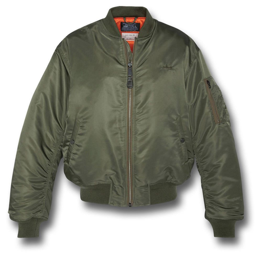 SCHOTT AIR FORCE 90S-FIT MA1 JACKET - GREEN