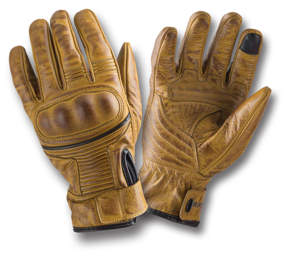 RAYVEN VINTAGE MOTORCYCLE GLOVES - TAN
