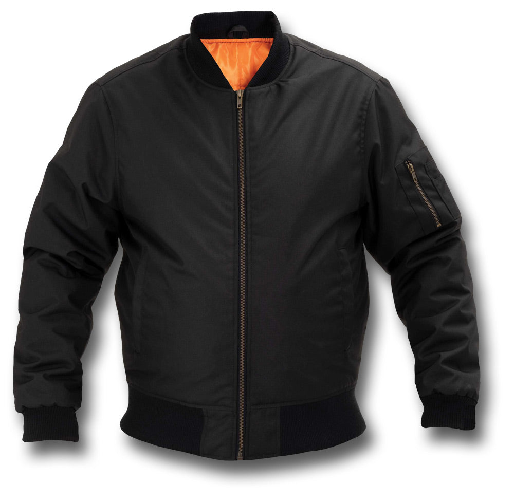 RAYVEN BOMBER COMBAT MOTORCYCLE JACKET - BLACK