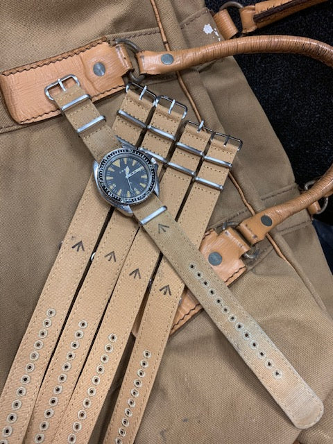 CWC VINTAGE CANVAS NATO STRAP - WITH ARROW STAMP