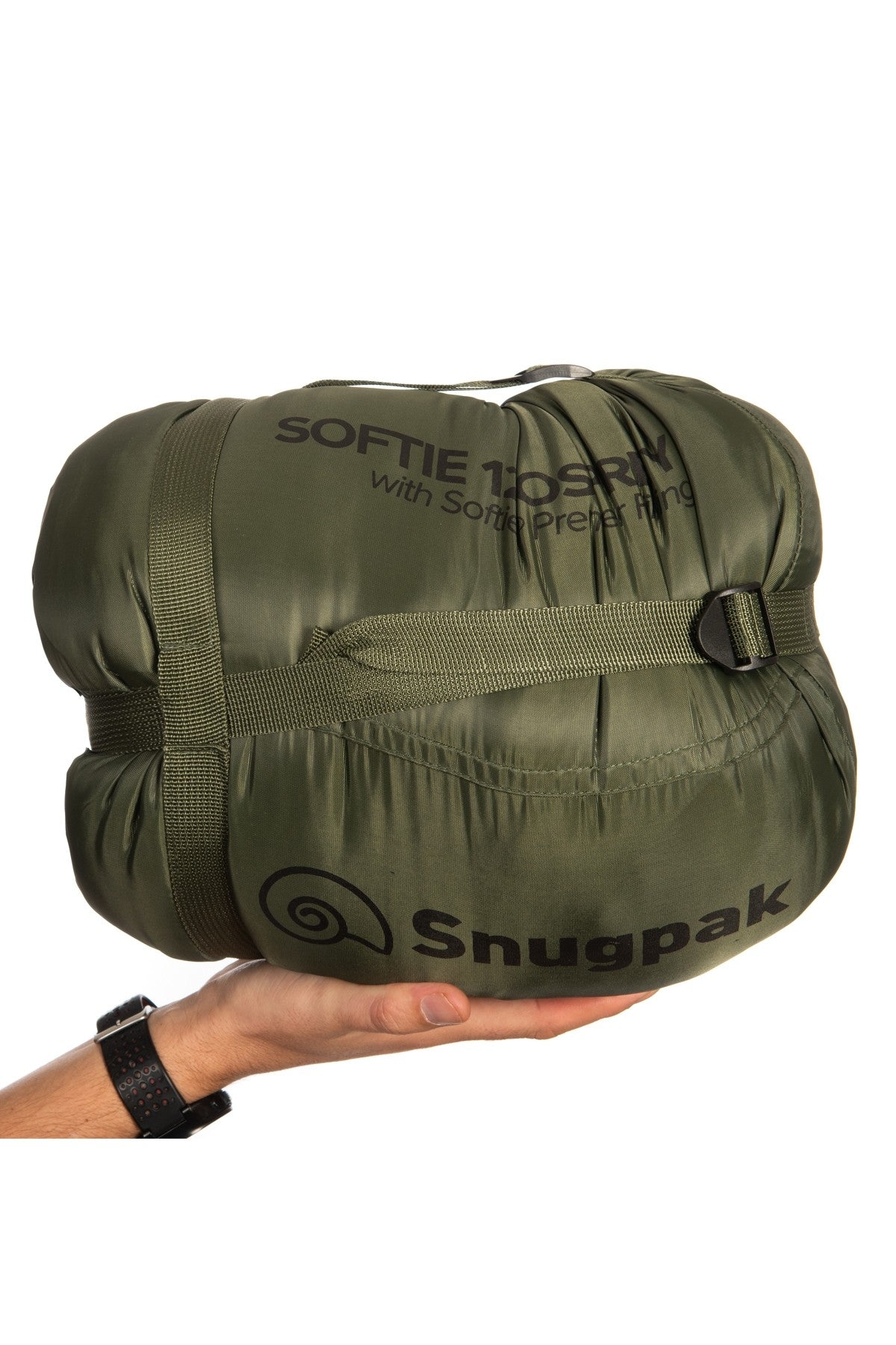 SNUGPAK SOFTIE 12 OSPREY SLEEPING BAG - GREEN, PACKED