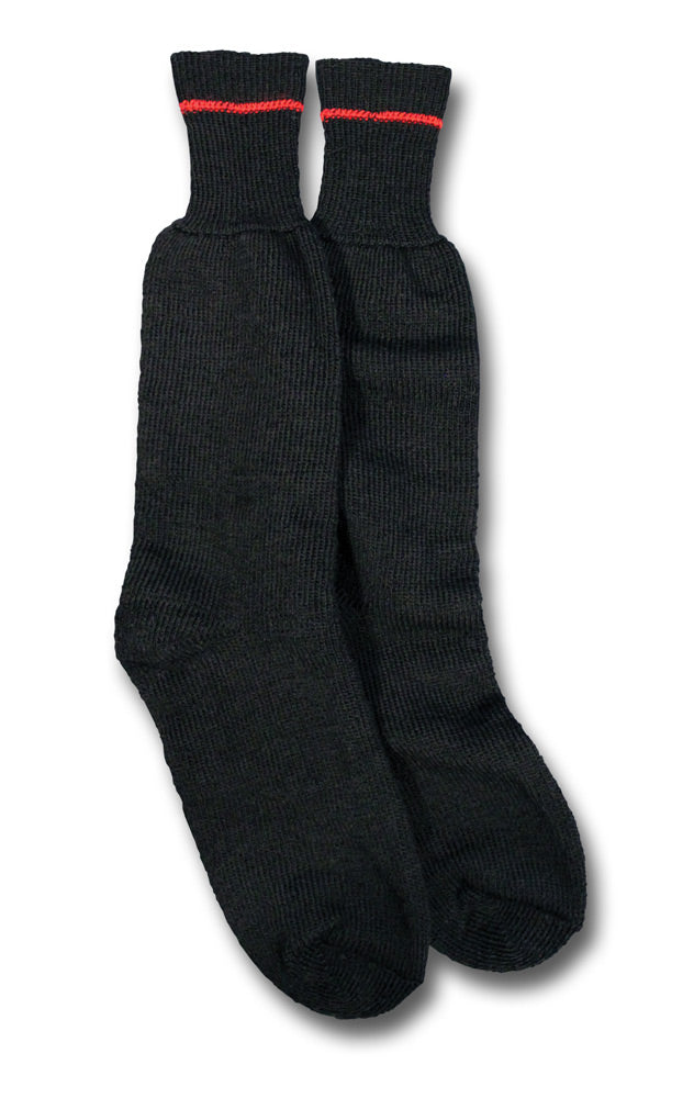 ARCTIC COLD WEATHER SOCKS (BLACK) - LARGE WITH RED STRIPE