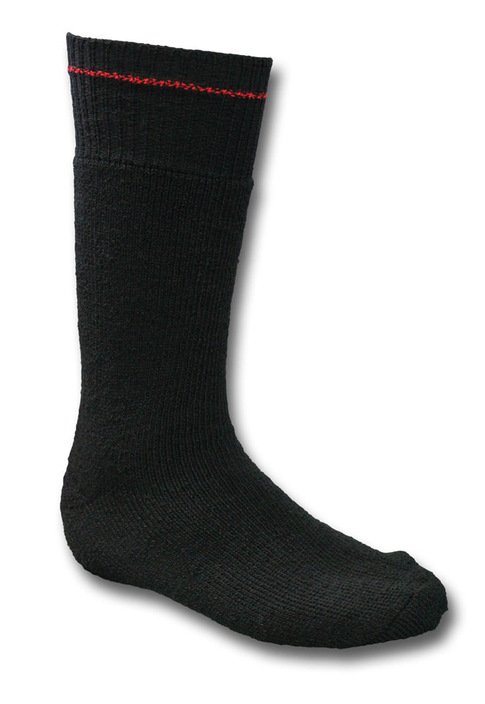 ARCTIC COLD WEATHER SOCKS (BLACK) - LARGE WITH RED STRIPE