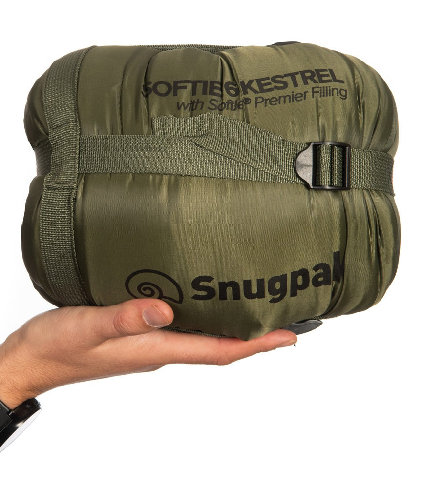 SNUGPAK SOFTIE 6 KESTRAL SLEEPING BAG - OLIVE GREEN - PACKED