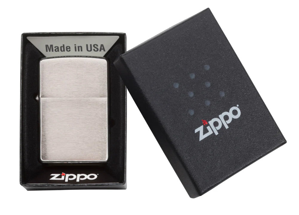 USA ZIPPO LIGHTER - BRUSHED CHROME