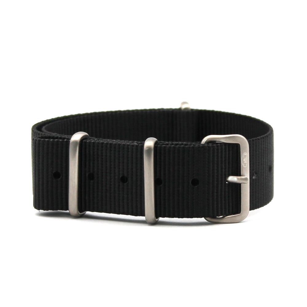 CABOT MILITARY WATCH STRAP TITANIUM - BLACK