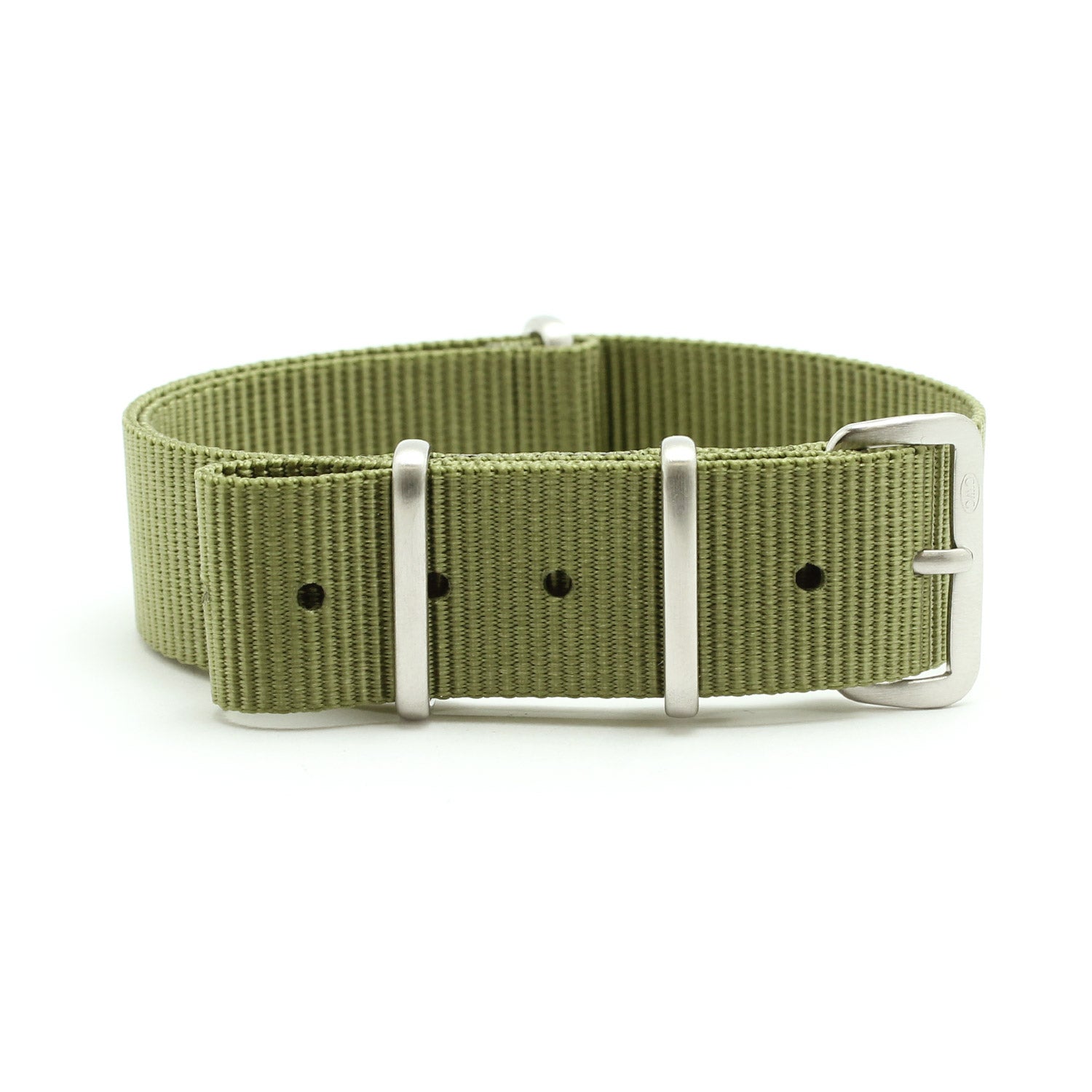 CABOT MILITARY WATCH STRAP - LIGHT GREEN WITH MATTE SILVER BUCKLE