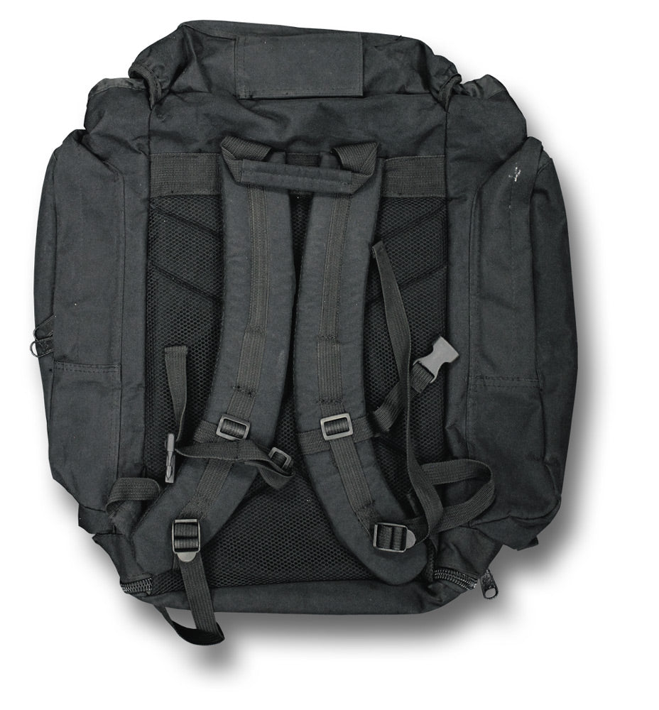 BLACK 30LT DAY PACK WITH SIDE POCKETS - GRADE 1 USED - BACK