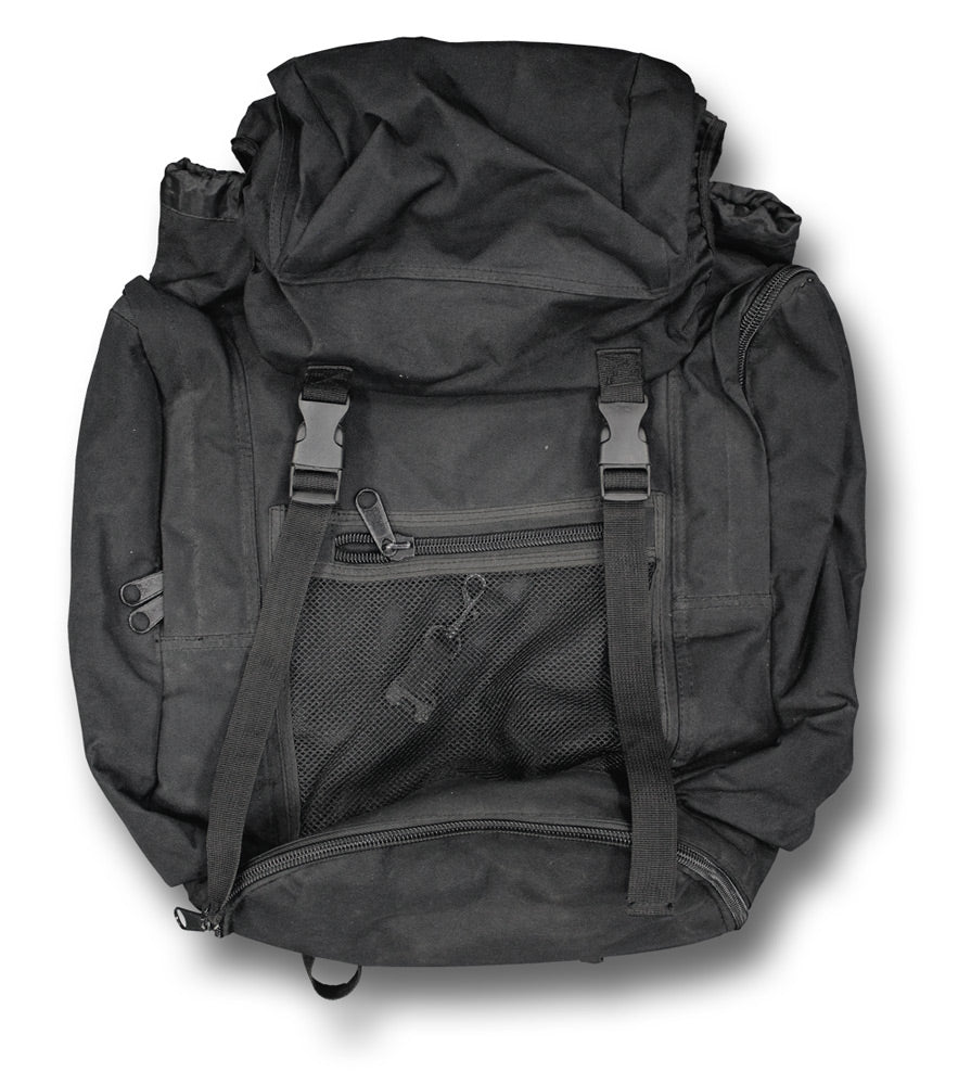 BLACK 30LT DAY PACK WITH SIDE POCKETS - GRADE 1 USED