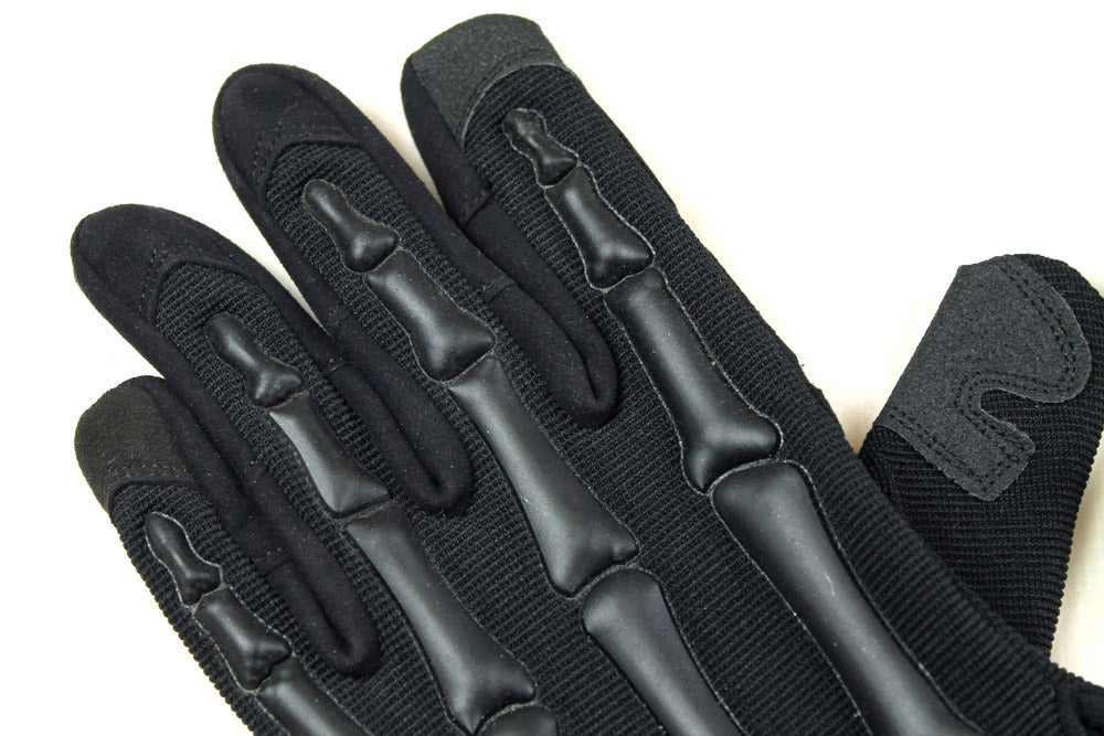 SKELETON MECHANICS GLOVES - BLACK