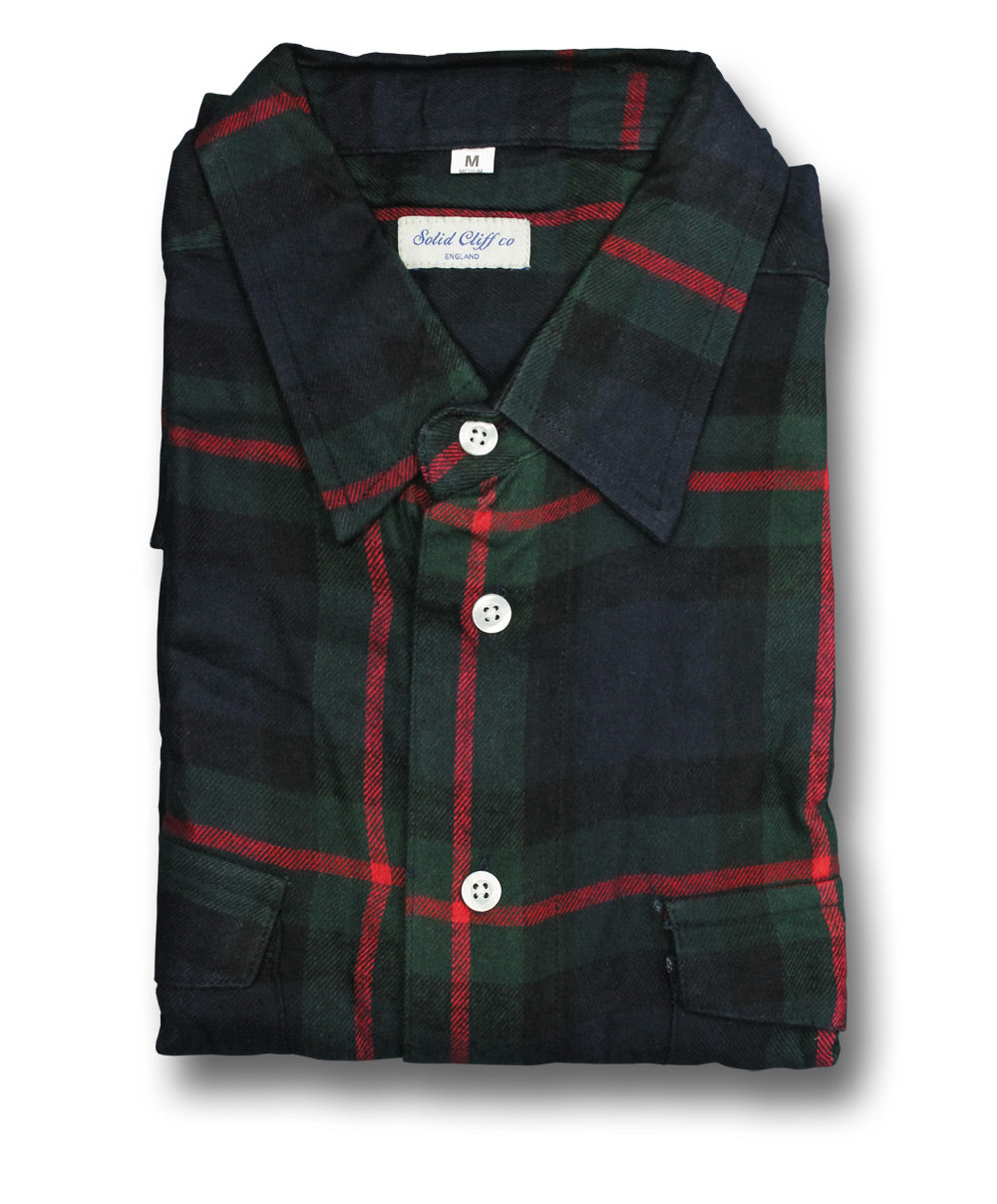 SOLID CLIFF COTTON SHIRT - GREEN CHECK