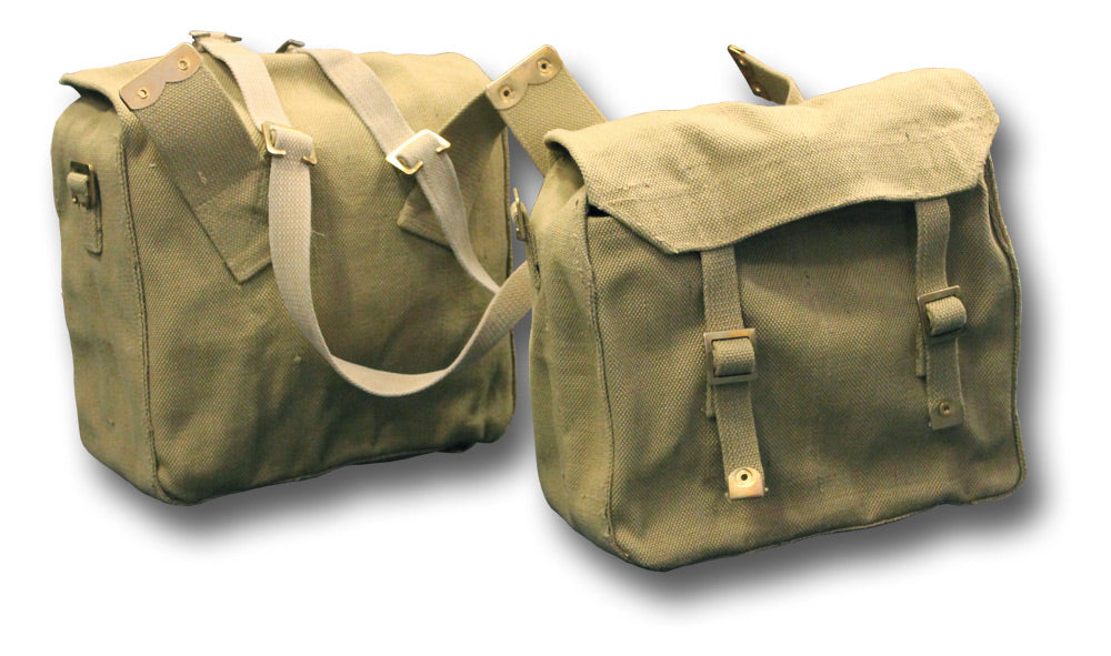 KHAKI WWII STYLE MEDIUM MOTORCYCLE PANNIERS - KHAKI