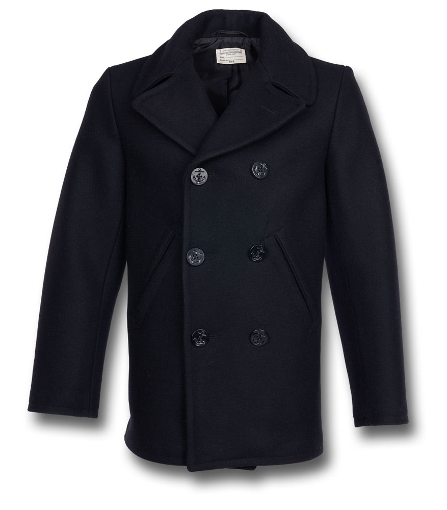 PIKE BROTHERS 1938 BLACK WOOL PEA COAT | Silvermans
