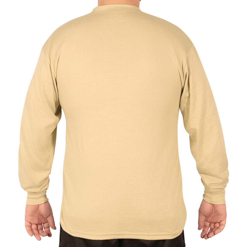 ROTHCO LONG-SLEEVE HENLEY T-SHIRT - DESERT SAND