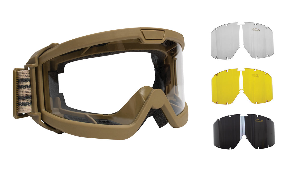 ROTHCO ANSI BALLISTIC OTG GOGGLE SYSTEM - COYOTE
