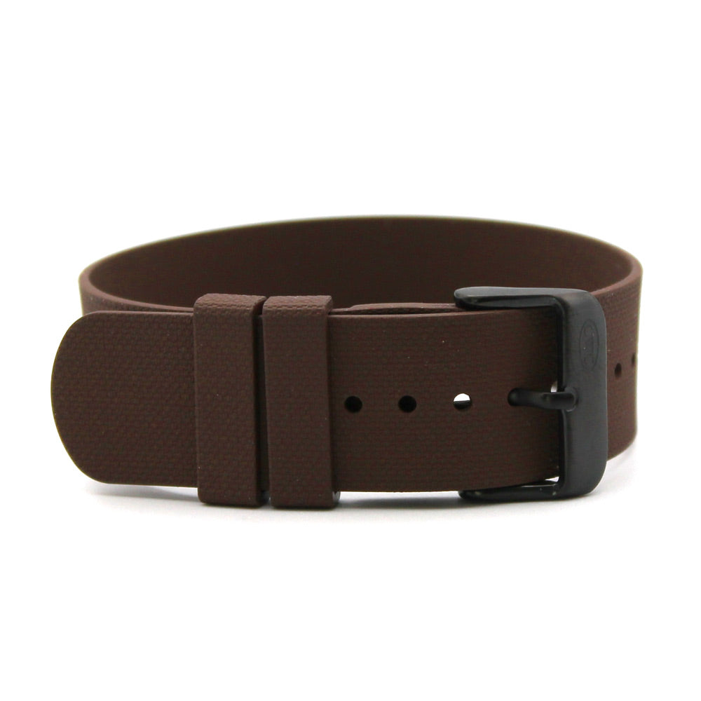 CWC RUBBER STRAP - BROWN WITH BLACK BUCKLE
