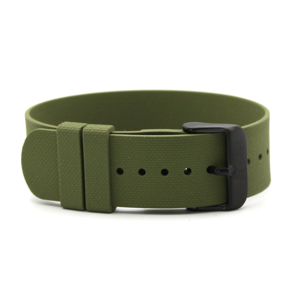 CWC RUBBER STRAP - GREEN WITH BLACK BUCKLE