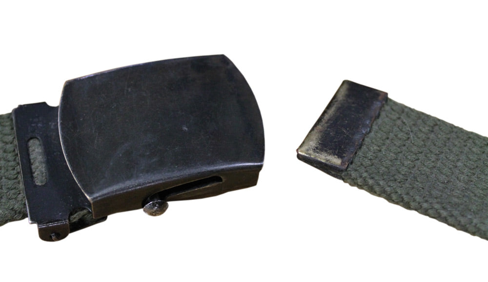DUTCH ARMY SURPLUS TROUSER BELT - BUCKLE DETAIL