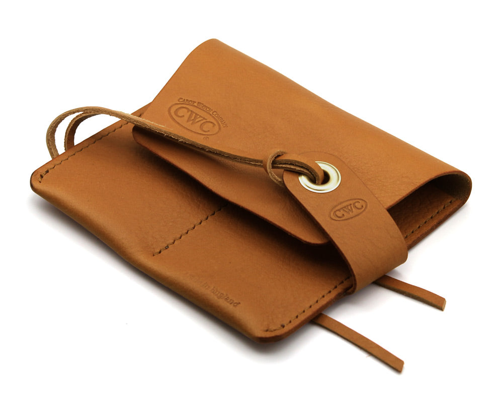 CWC 2-POCKET LEATHER WATCH ROLL - TAN