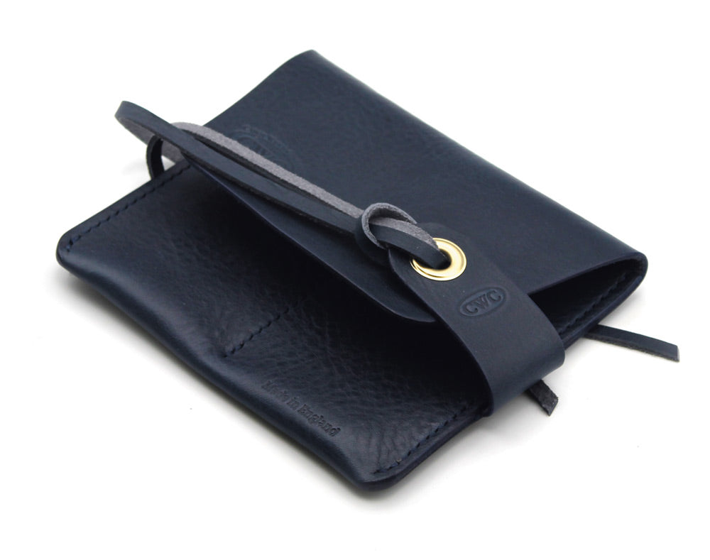 CWC 2-POCKET LEATHER WATCH ROLL - DARK BLUE