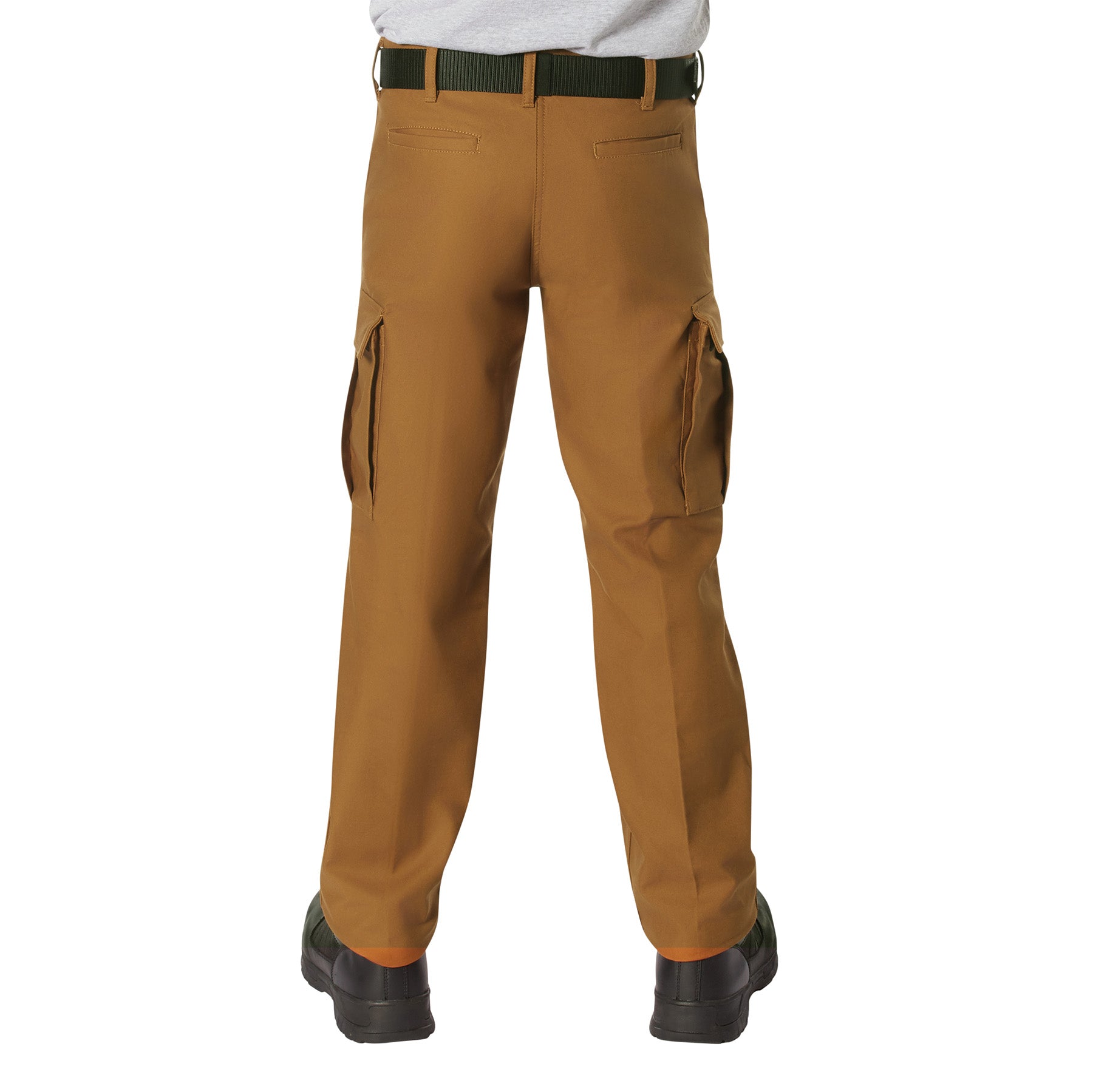 ROTHCO FLEECE LINED ACTIVE FLEX CANVAS WORK CARGO TROUSERS - BROWN