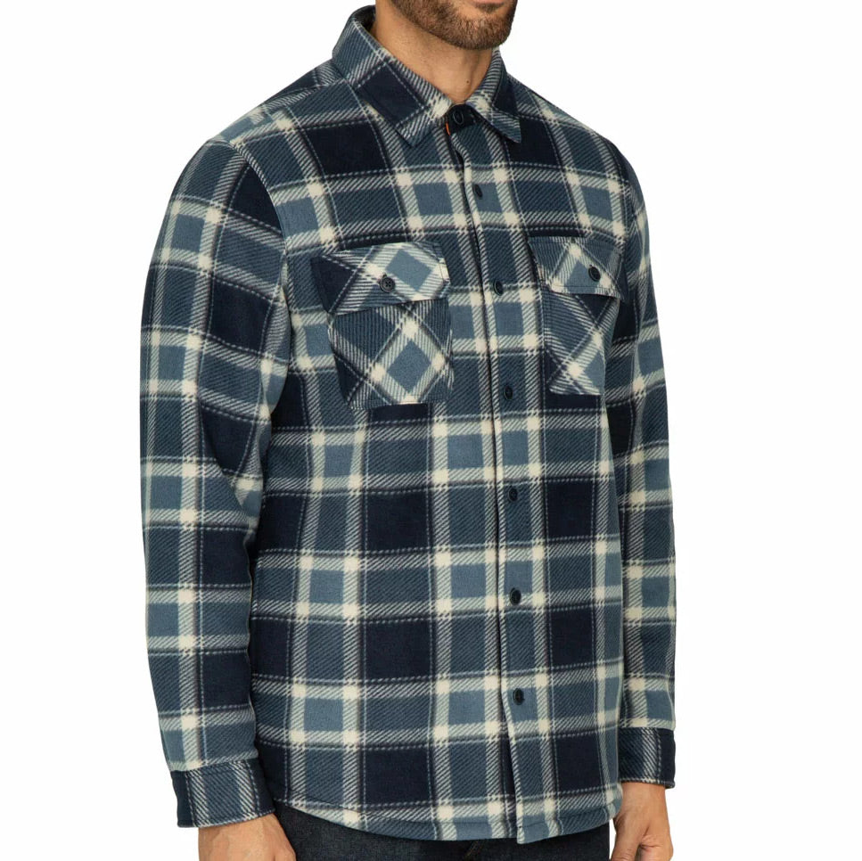 REALTREE FLEECE-LINED PLAID SHIRT JACKET - BLUE