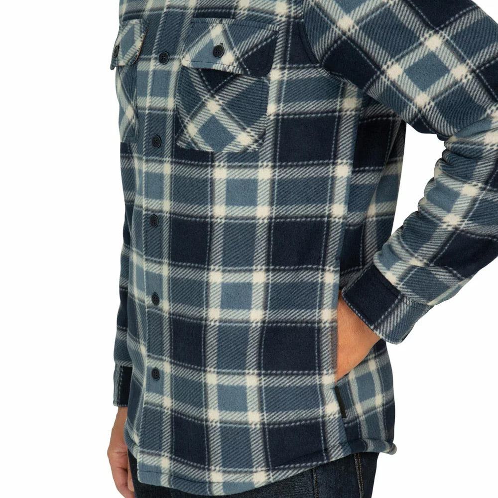 REALTREE FLEECE-LINED PLAID SHIRT JACKET - BLUE