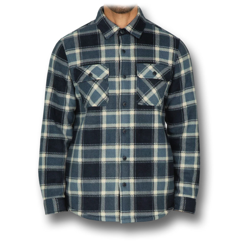 REALTREE FLEECE-LINED PLAID SHIRT JACKET - BLUE