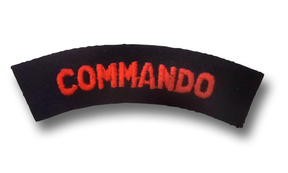 COMMANDO SHOULDER BADGE - RED ON BLACK