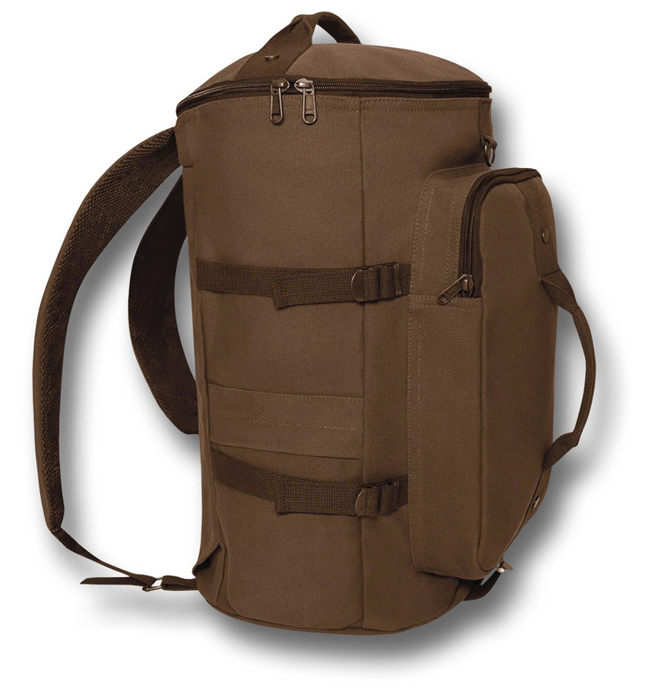 ROTHCO CONVERTIBLE CANVAS DUFFLE BACKPACK - BROWN