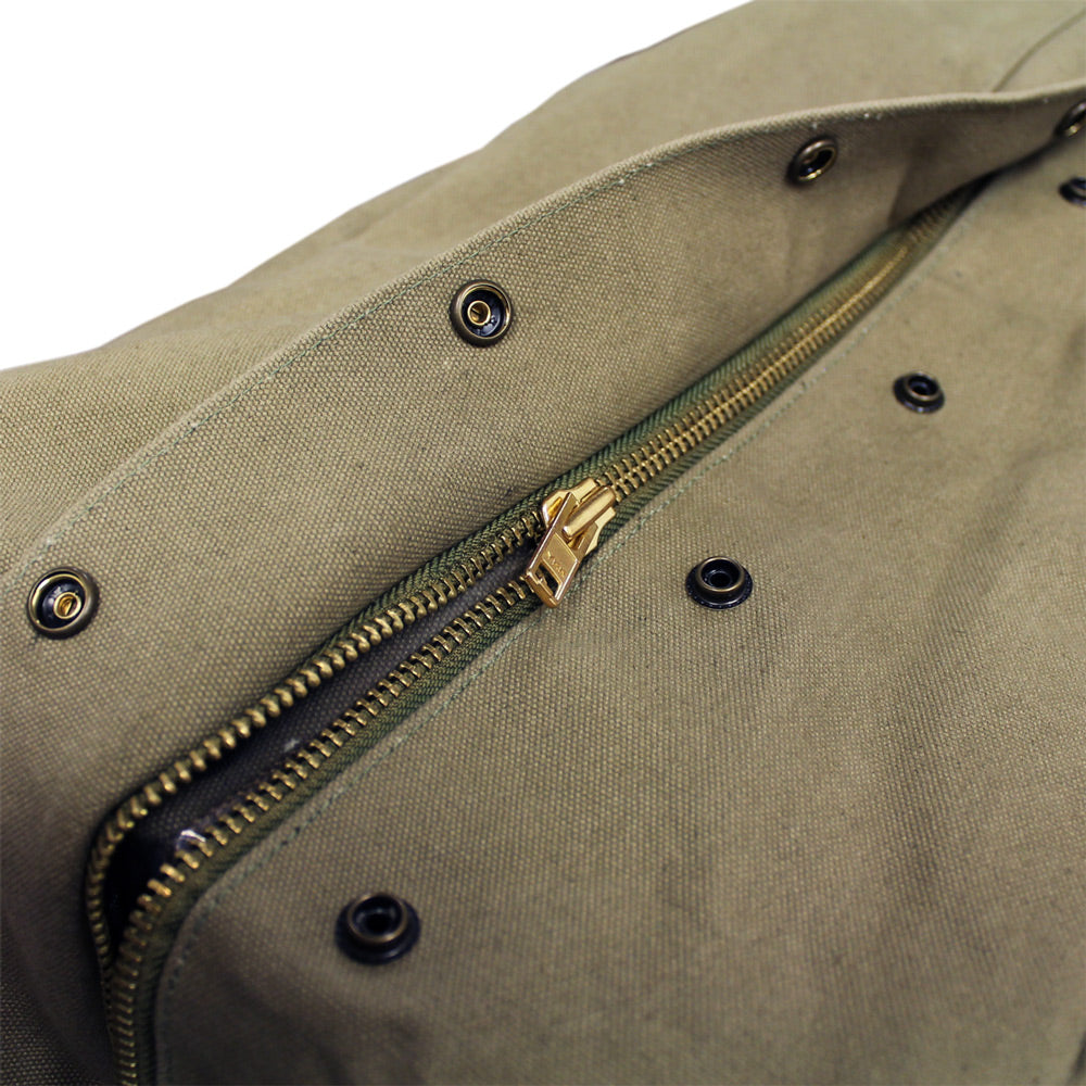 CANVAS AVIATOR FLIGHT BAG - OLIVE DRAB, YKK ZIP