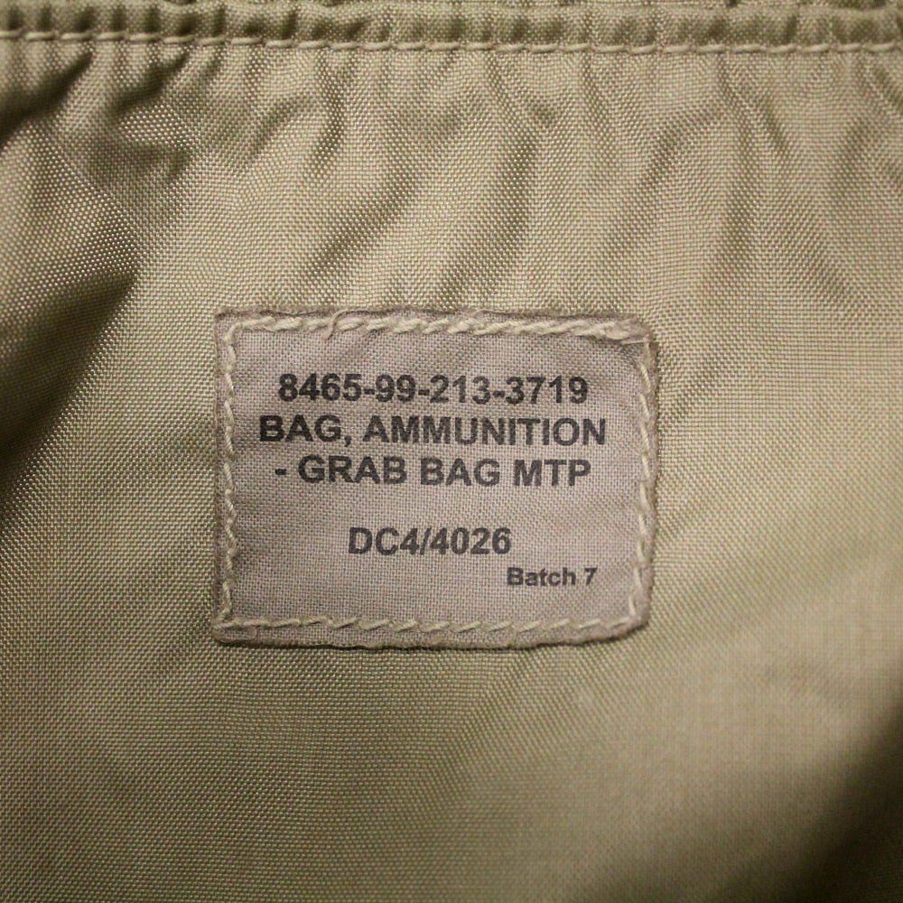BRITISH ARMY MTP AMMUNITION GRAB BAG, INSIDE LABEL
