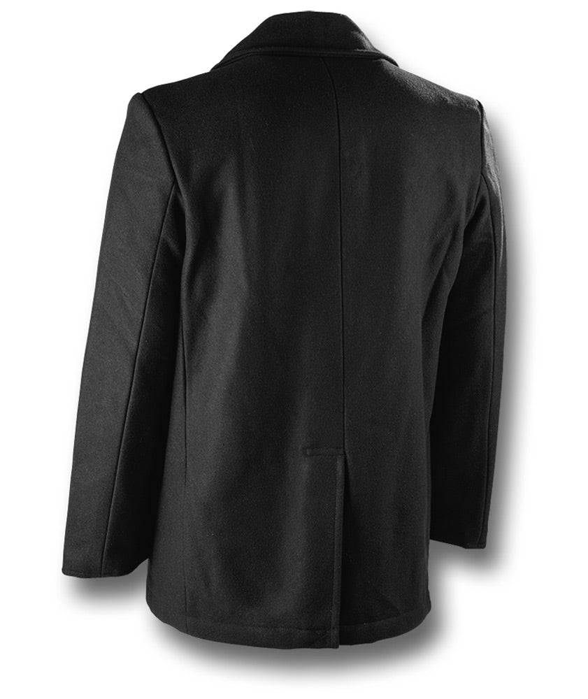 MIL-TEC CLASSIC US NAVY STYLE PEA COAT (BACK VIEW) - BLACK
