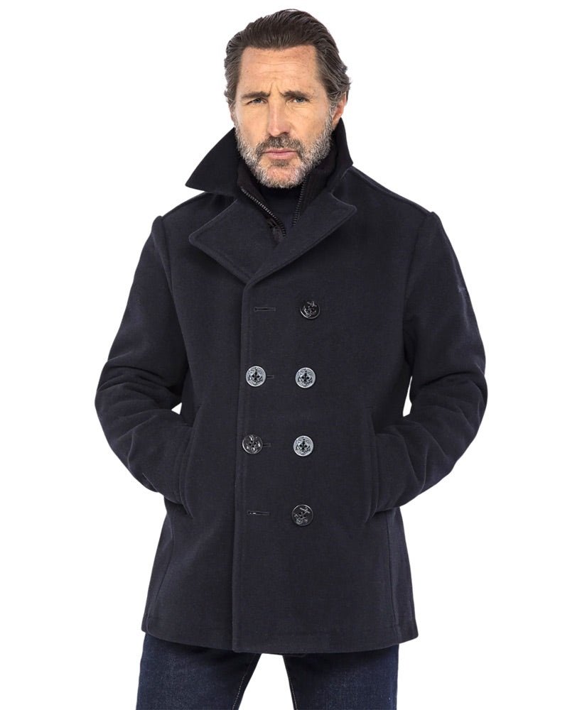 SCHOTT CYCLONE 2 PEA COAT - NAVY