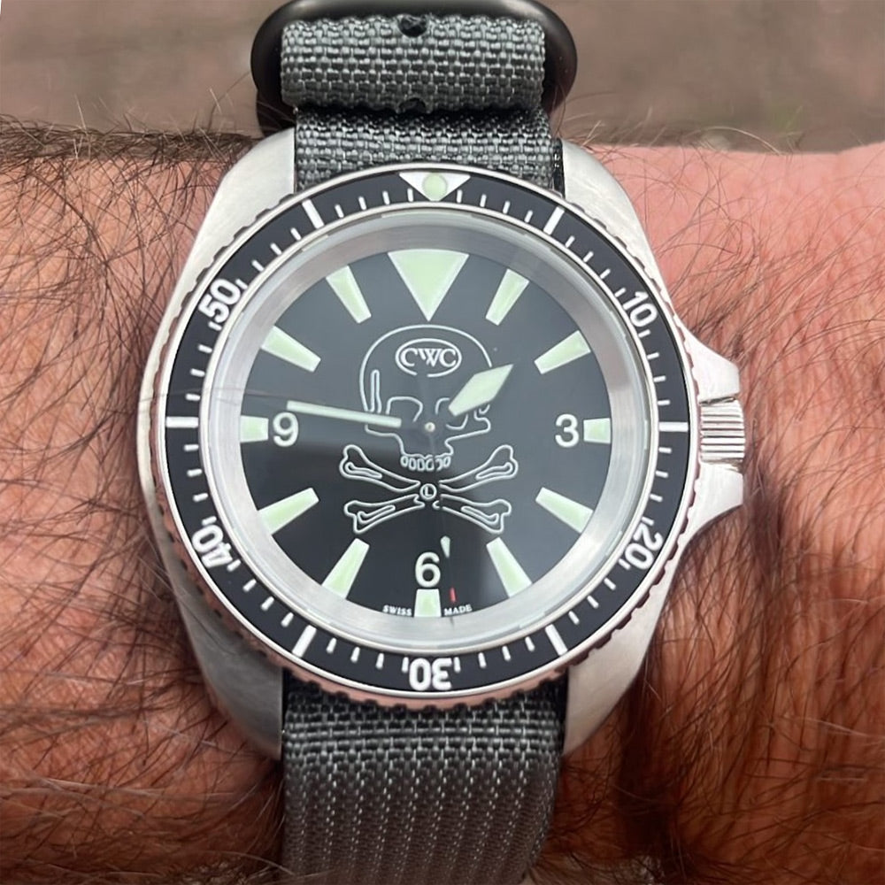 CWC E9 watch in matte-top silver case