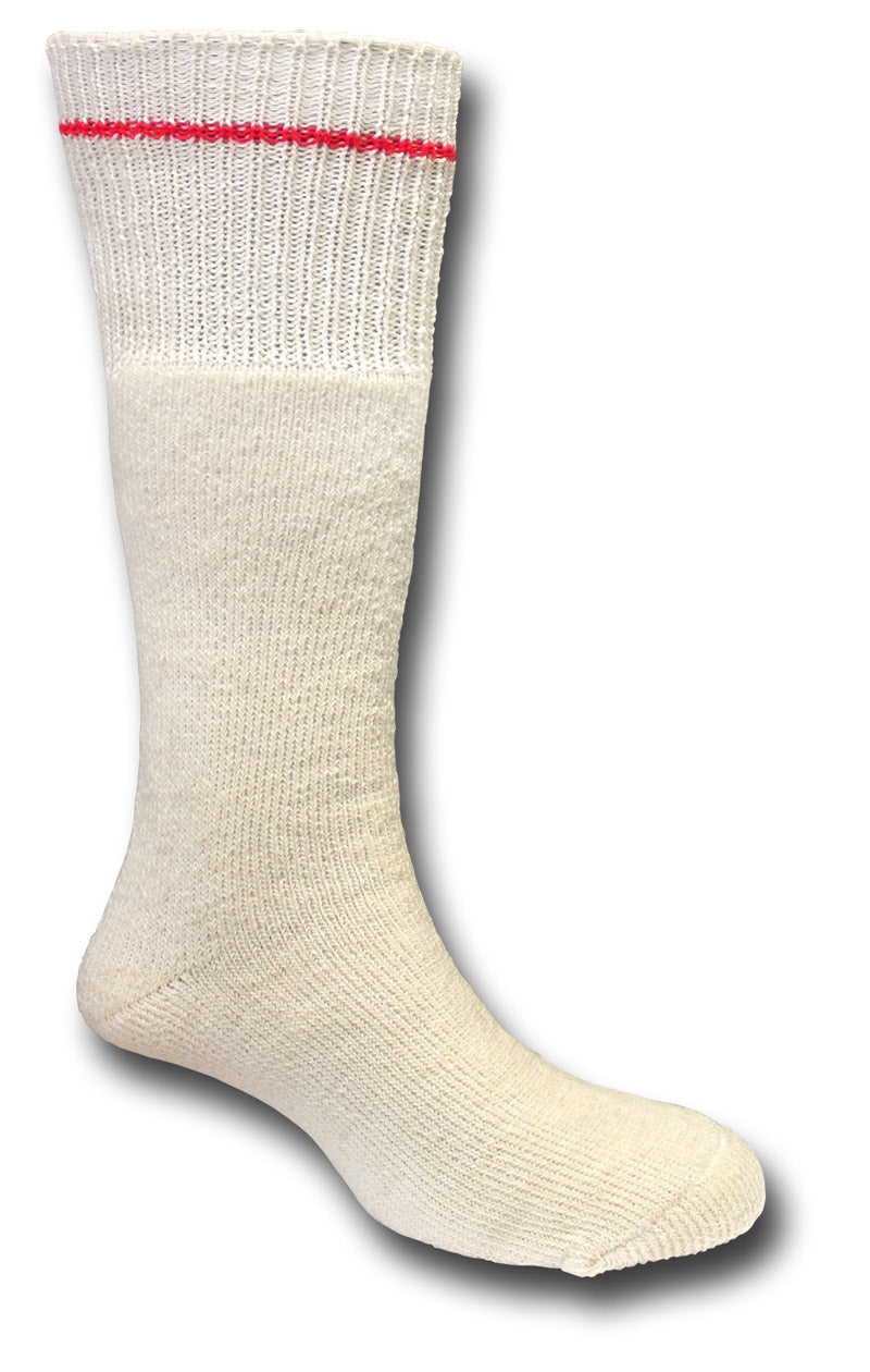 ARCTIC COLD WEATHER SOCKS ECRU - WITH RED STRIPE