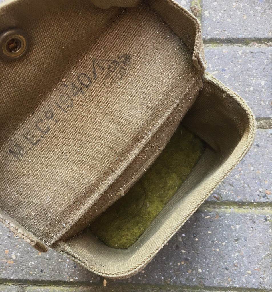 1937 PATTERN KHAKI BINOCULAR CASE GRADE 1 WWII-DATED