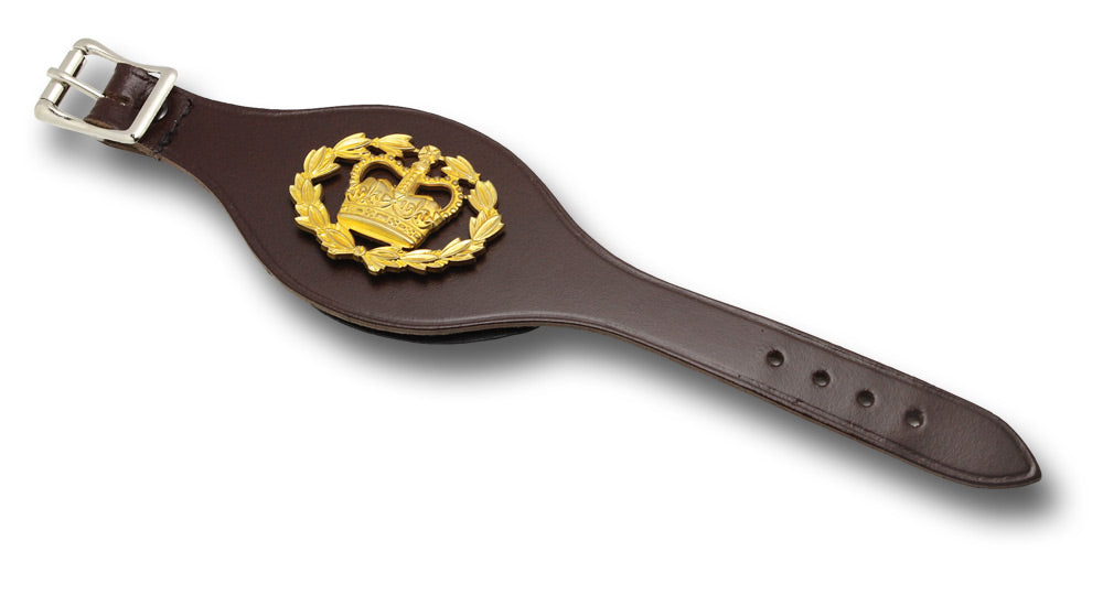 LEATHER STRAP RQMS CROWN AND LAUREL