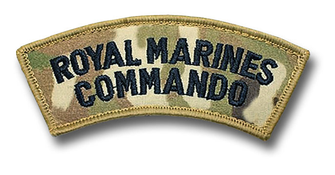 ROYAL MARINES COMMANDO SHOULDER BADGE - BLACK ON MTP