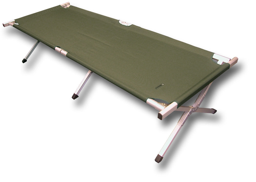 GREEN ALUMINIUM CAMP BED